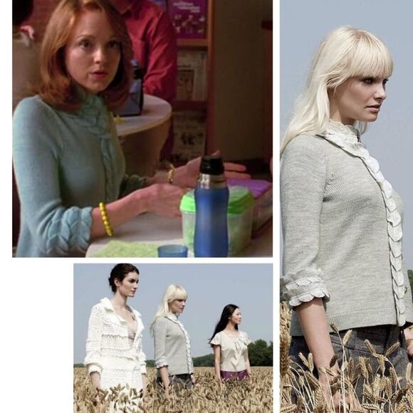 ANTHROPOLOGIE Moth SWALLOWS TWITTER Cardigan S XS - Picture 3 of 8